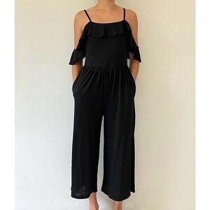 Knit Wide Leg Jumpsuit Black